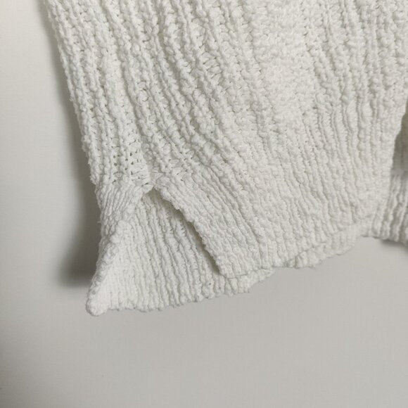 Gentle Fawn Women's Cropped Sweater Size L White Cotton Knit Oversized Stylish - Picture 5 of 10